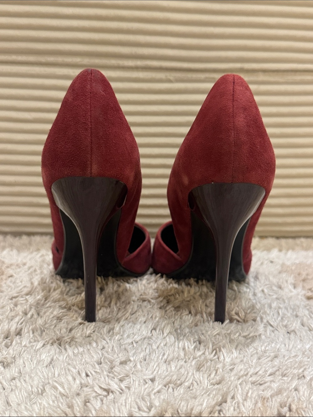 Steve Madden Burgundy Pointed-Toe Suede Stiletto Heels - Picture 6 of 7
